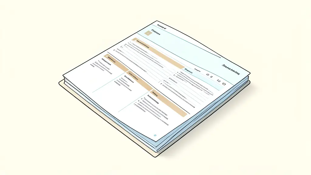 A close-up of a professional business portfolio with organized tabs and a sleek, modern pitch deck, editorial style